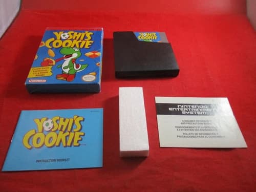 Yoshi's Cookie (Nintendo Entertainment System 1993) NES COMPLETE w/ Box manual E