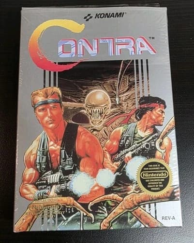 1987 Nintendo CONTRA NES Game Box ONLY W/Manual Inserts CLEAN