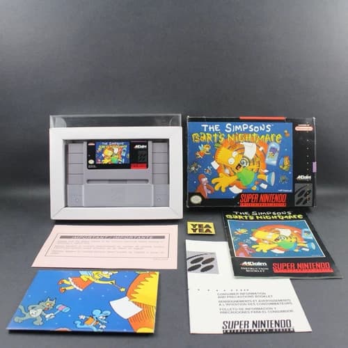 The Simpsons Bart’s Nightmare 100% CIB Complete Super Nintendo SNES W/ Case