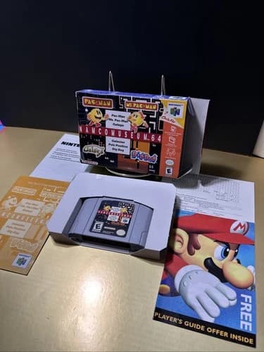 Namco Museum 64 - Nintendo 64 (N64) complete Registration Card Manual Box