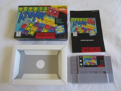Tetris Attack (SNES) Super Nintendo CIB Complete Box 1996 RARE