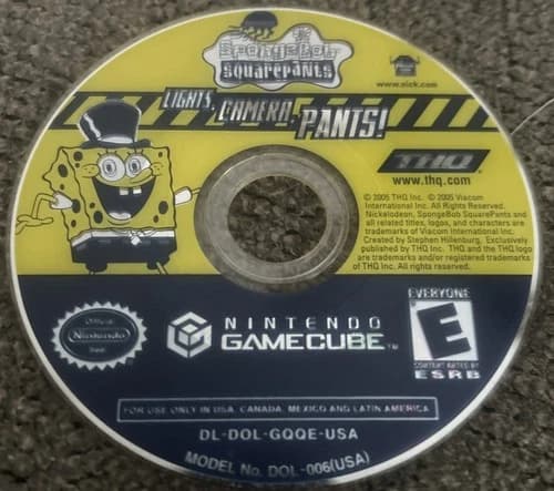 SpongeBob SquarePants: Lights, Camera, Pants (Nintendo GameCube, 2005) DISC ONLY