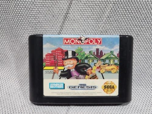 Monopoly Sega Genesis Video Game Cartridge Only Cleaned Tested Working