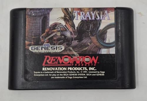 TRAYSIA SEGA GENESIS GAME CARTRIDGE ONLY AUTHENTIC ORIGINAL RARE RPG RENOVATION