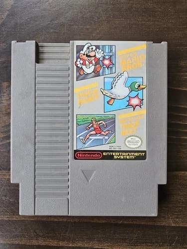 Super Mario Bros/Duck Hunt/World Class Track Meet (Nintendo NES) Tested Working