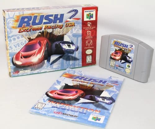 Rush 2: Extreme Racing USA N64 Nintendo 64 Complete CIB! Good Condition! Rare!