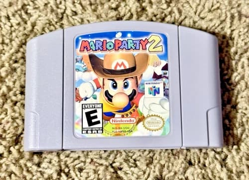 MARIO PARTY 2 NINTENDO 64 N64 TESTED & WORKING CLEANED AUTHENTIC CARTRIDGE