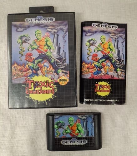 Toxic Crusaders Sega Genesis CIB W/Manual Complete Tested!