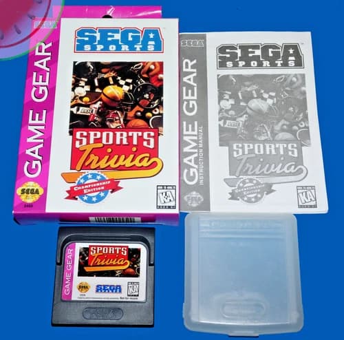 Sega GAME GEAR Games Sports Trivia: Championship Complete CIB in Box with Manual