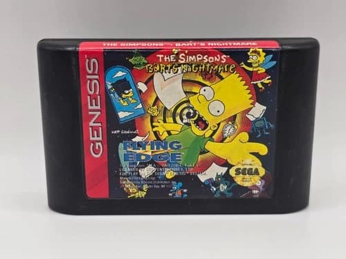 Simpsons: Bart's Nightmare (Sega Genesis, 1993) Authentic Cartridge Only Tested