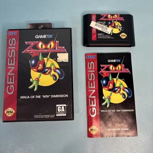 Zool: Ninja of the "Nth" Dimension Sega Genesis, 1993 - Complete CIB