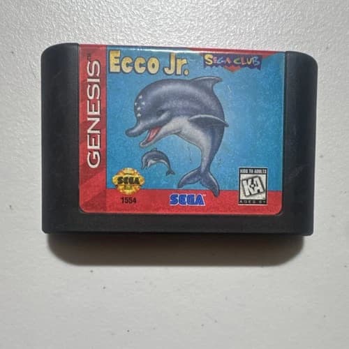 SEGA Ecco Jr. Sega Genesis Game Cartridge 1554 SEGA Club KA Platformer