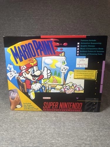 Mario Paint Super Nintendo Entertainment System SNES CIB
