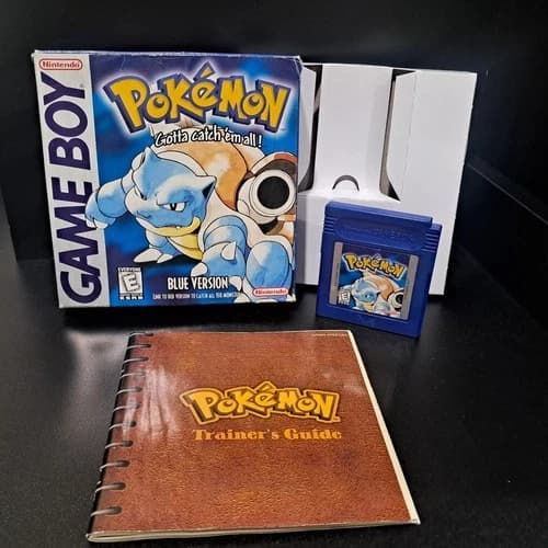 Authentic Pokemon Blue Version Nintendo Gameboy CiB Manual Complete In Box Color
