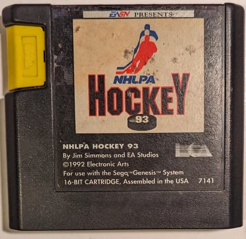 NHLPA Hockey '93 Sega Genesis 1992 Cart only, Cleaned & Tested Label Intact