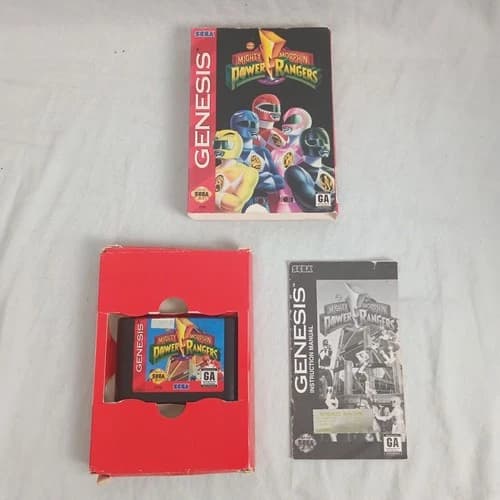 Mighty Morphin Power Rangers (Sega Genesis) CIB COMPLETE CARDBOARD BOX