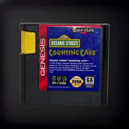 Sega Genesis Game, Sesame Street: Counting Cafe- 1994- Tested- Good
