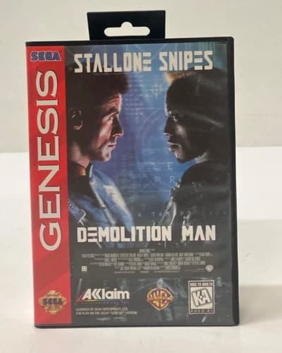 Acclaim Demolition Man Sega Genesis Game Warner Bro - CIB - Tested