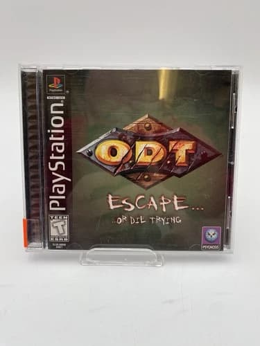 ODT Escape or Die Trying 1998 Playstation PS1 CIB Complete Black Label
