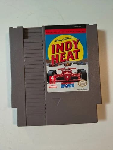 Danny Sullivan's INDY HEAT Cartridge and Cover - Nintendo NES - Tested & WORKS