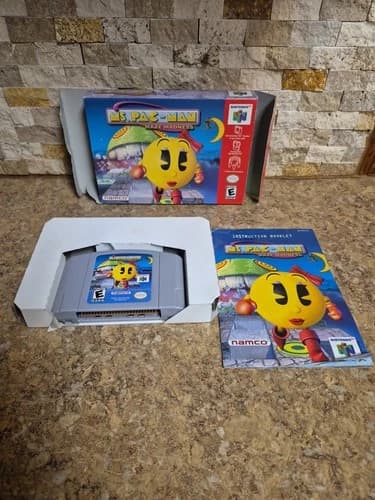 Ms. Pac Man Maze Madness Nintendo 64 N64 CIB Complete W/ Manual Authentic Namco