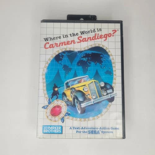 Where in the World is Carmen Sandiego Sega Master System Game CIB Tested & Works