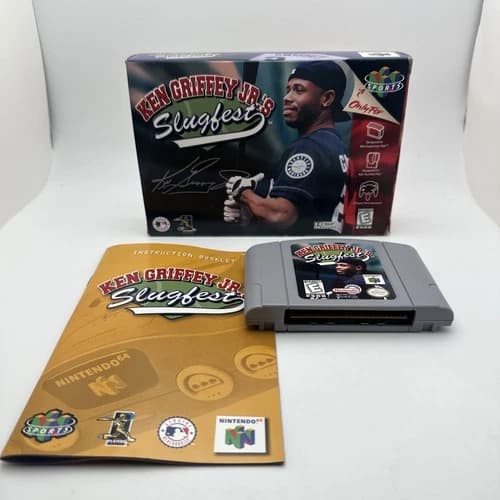 Ken Griffey Jr.'s Slugfest Nintendo 64 N64 Complete CIB Authentic Good Condition