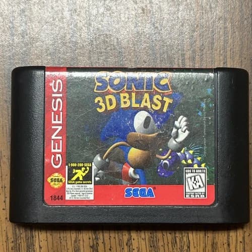 Sonic 3D Blast (Sega Genesis, 1996) Game Cartridge [TESTED & WORKS]