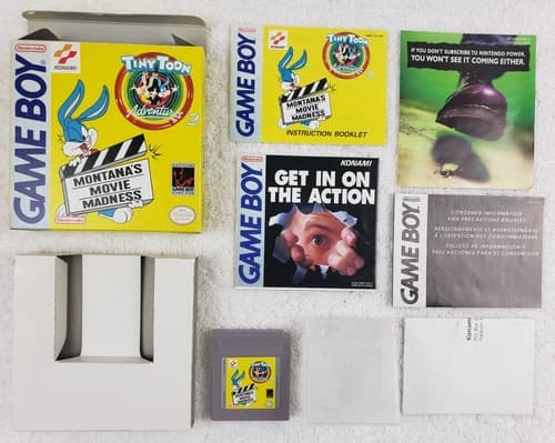 Tiny Toon Adventures 2: Montana's Movie Madness(Nintendo Game Boy,1993) COMPLETE