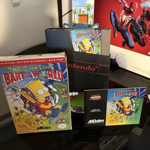 The Simpsons: Bart vs. the World Nintendo NES Complete in Box CIB Tested Works