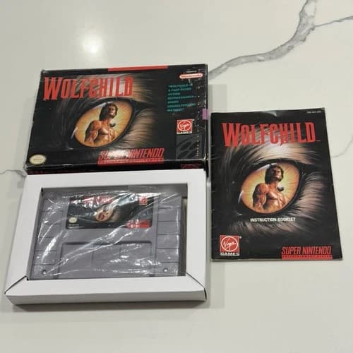 Wolfchild (Super Nintendo SNES, 1993) Authentic Complete CIB Manual TESTED