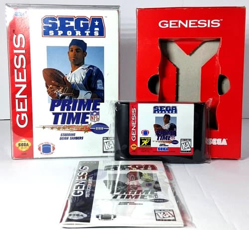 Prime Time NFL Football starring Deion Sanders (Sega Genesis, 1995) CIB Tested