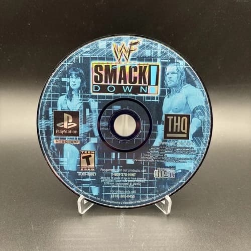 WWF SmackDown PS1 Playstation Disc Only Black Label Tested