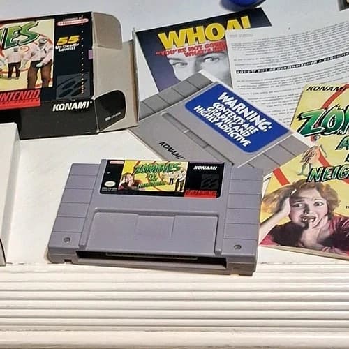 Konami Zombies Ate My Neighbors Super Nintendo SNES Complete Box, Manual, 1993
