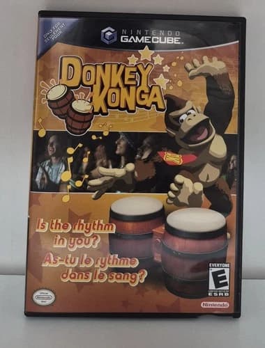 Donkey Konga (Nintendo GameCube, 2004) - CIB Black Label - Tested & Working