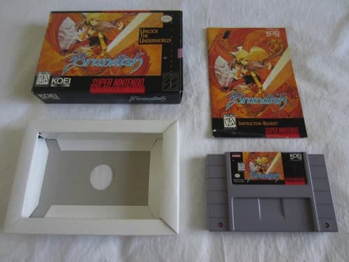 Brandish (SNES) Super Nintendo CIB Complete Box 1995 KOEI SAVES RARE