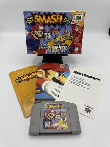 Super Smash Bros. CIB Complete. N64 Nintendo 64. Tested. Authentic. Very Good.