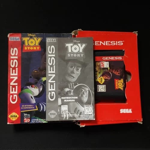 1995 Sega Genesis Toy Story Complete in Box w/ Game Manual Tested Working