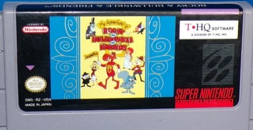 Adventures of Rocky and Bullwinkle and Friends Super Nintendo SNES 1993 Cart