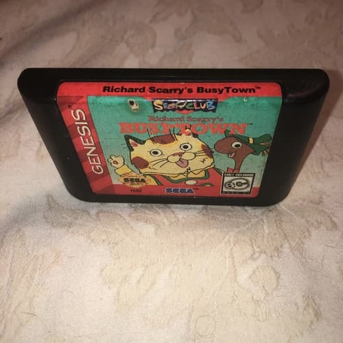 Richard Scarry's Busytown (Sega Genesis, 1994) Authentic Game Cartridge TESTED