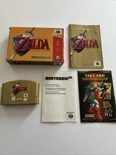 GOLD Zelda Ocarina of Time COLLECTORS EDITION (Nintendo 64 N64) Complete CIB