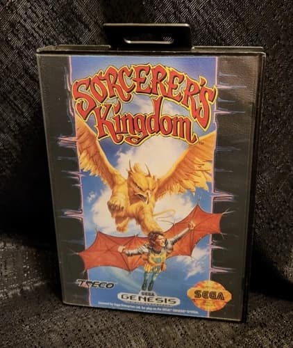 Sorcerer's Kingdom Sega Genesis 1992 CIB With Manual *Water Damge On Manual