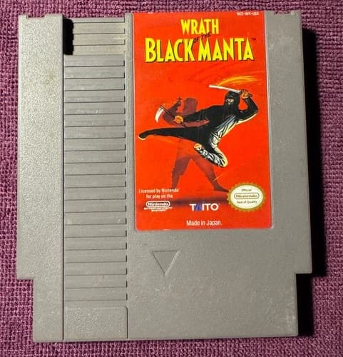 Wrath of the Black Manta NES Nintendo Game Cartridge Tested & Working Authentic