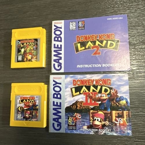 Donkey Kong Land 1 AND 2 TESTED Nintendo GB Game Boy DK W/Manuals AUTHENTIC