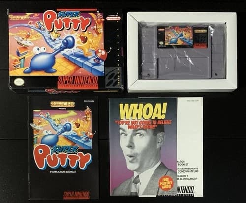 Super Putty SNES Super Nintendo Complete CIB Box Manual Inserts Game