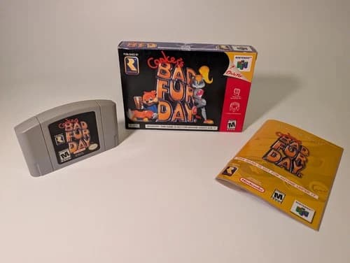 Conker's Bad Fur Day - Nintendo 64 N64 - Nearly CIB - Authentic, Tested, Works