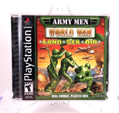 Army Men: World War Land Sea Air (PlayStation PS1, 2000) ~Black Label Complete