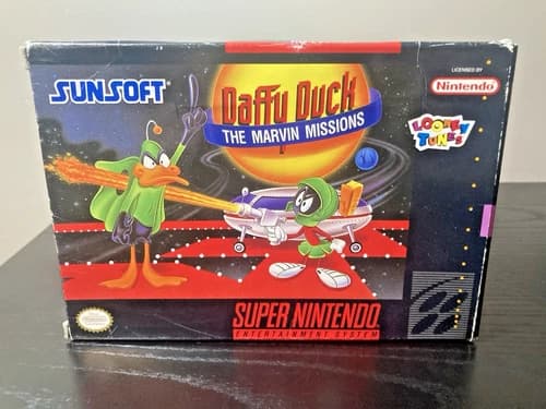 Super Nintendo SNES Daffy Duck: The Marvin Missions Authentic Tested & Working