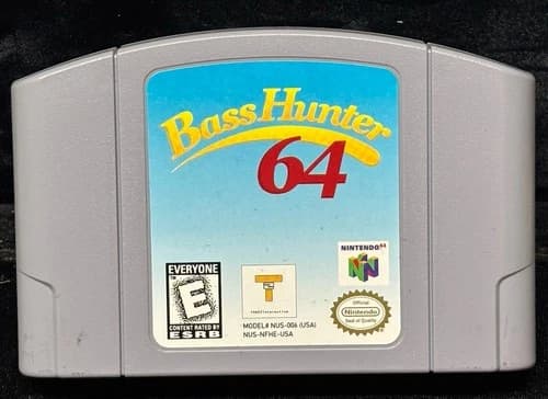 Vintage 1999 Nintendo 64 Bass Hunter 64 N64 Cartridge Only Tested & Works Fish