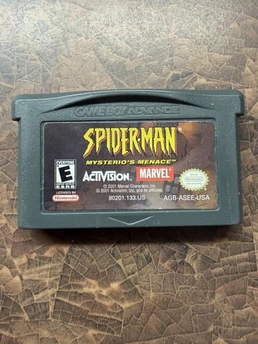 Spider-Man: Mysterio's Menace Nintendo Game Boy Advance 2001 Cartridge